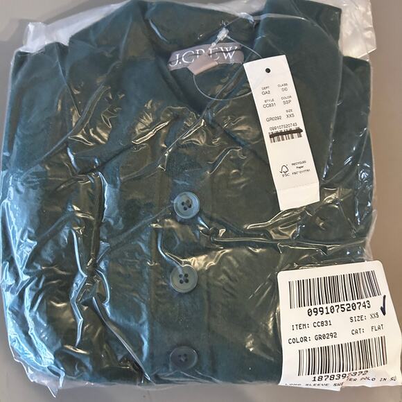 J Crew Sweater Polo XXS Green NWT Supersoft Yarn CC831 J.Crew - Picture 4 of 4